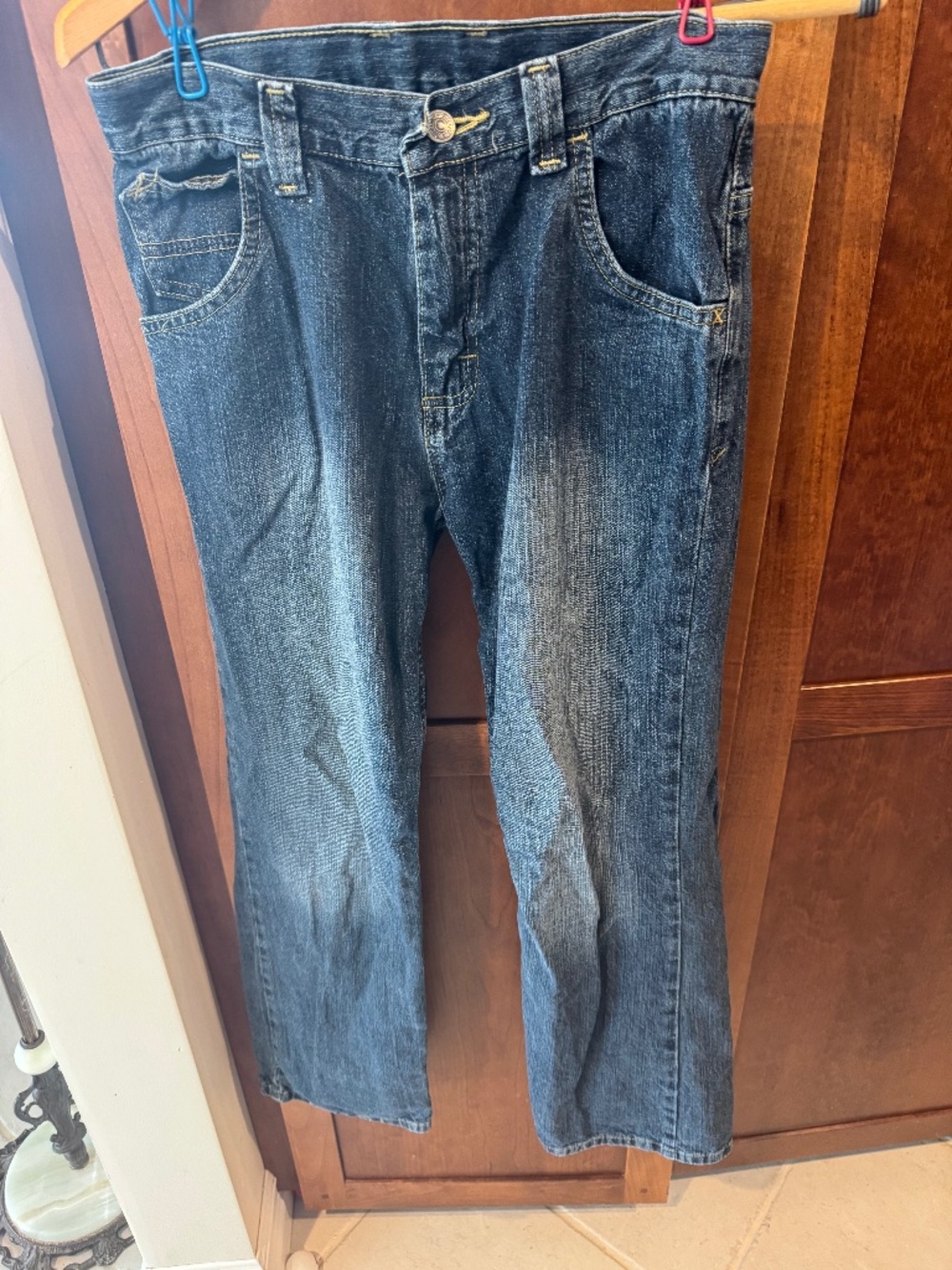 Wrangler Jeans Women's Size 14 Regular Blue Denim Cotton Tapered Leg 5-Pockets